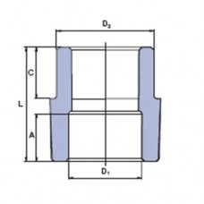 PP-R муфта перехідна ВН 75x63мм, Wavin Ekoplastik, SRE17563XX