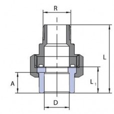 Переход с резьбовым соединением наружным (раструбное соединение) под PP трубу 1/2”x20мм, Wavin Ekoplastik, SSHE02020X