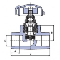 PP-R прохідний вентиль 20мм, Wavin Ekoplastik, SVE020XXXX
