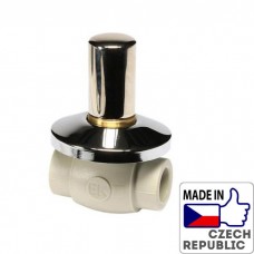 PP-R кульовий кран під штукатурку з металевою кришкою під трубу 20мм, Wavin Ekoplastik, SVEKPLK020