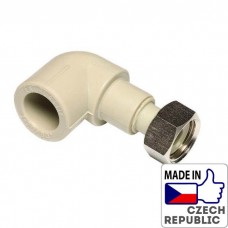 PP-R кутник 90? перехід з накидною гайкою під PP трубу 1/2”x20мм, Wavin Ekoplastik, SKOM02020X