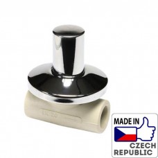 PP-R Вентиль под штукатурку проходной с металлической крышкой под трубу 25мм, Wavin Ekoplastik, SVEPLK025X