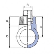 PP-R сідло вварне з металевою зовнішньою різьбою 3/4”x63мм, Wavin Ekoplastik, SNSE06325X