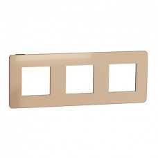 Рамка 3-х постовая Unica New медь/антрацит (NU280658)