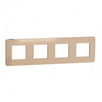 ⚡Рамка 4-х постова Unica New мідь/антрацит (NU280858)