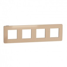 Рамка 4-х постовая Unica New медь/антрацит (NU280858)