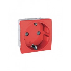 ⚡Розетка з з/к, зі шторками 16А гвинтовий зажим Unica New червона (NU303703)