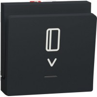 ⚡Выключатель карточный с подсветкой 10А 2 модуля Unica New антрацит (NU328354)