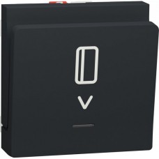 Вимикач картковий з підсвічуванням 10А 2 модулі Unica New антрацит (NU328354)