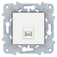 ⚡Розетка телефонна RJ11 одинарна Unica New біла (NU549218) ⚡Розетка телефонна RJ11 одинарна Unica New біла (NU549218)