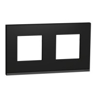 ⚡Рамка 2-х постовая горизонтальная Unica New каучук/антрацит (NU600482)