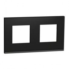 ⚡Рамка 2-х постовая горизонтальная Unica New каучук/антрацит (NU600482)