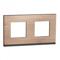 ⚡Рамка 2-х постова горизонтальна Unica New дуб/антрацит (NU600484)