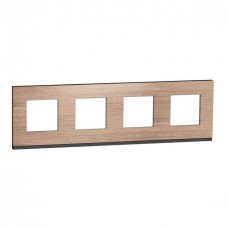 Рамка 4-х постовая горизонтальная Unica New дуб/антрацит (NU600884)